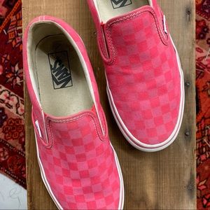 VANS Slip On Classic Checkerboard Pink on Pink Size 9 EUC